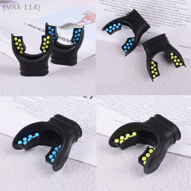 {MAX-114} 1-teiliges ergonomisches Schnorchel-Mundstück, Silikon-Ersatz mit Farblasche für Tauchregler