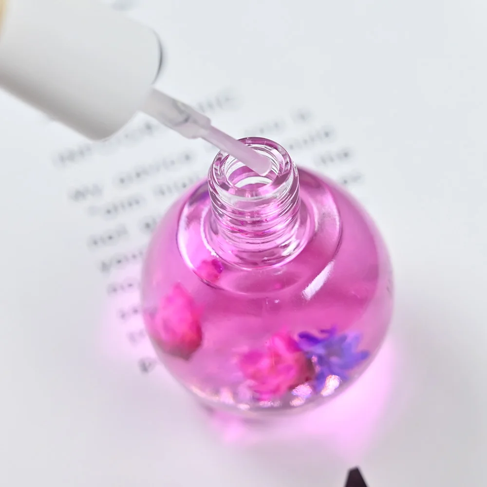 15ml Natural Flowers Planet Nail Nutrition Oil 8-Kinds Sweet  Peach/Lavender Smell Cuticle Oil With Dried Flower Revitalizer Oil