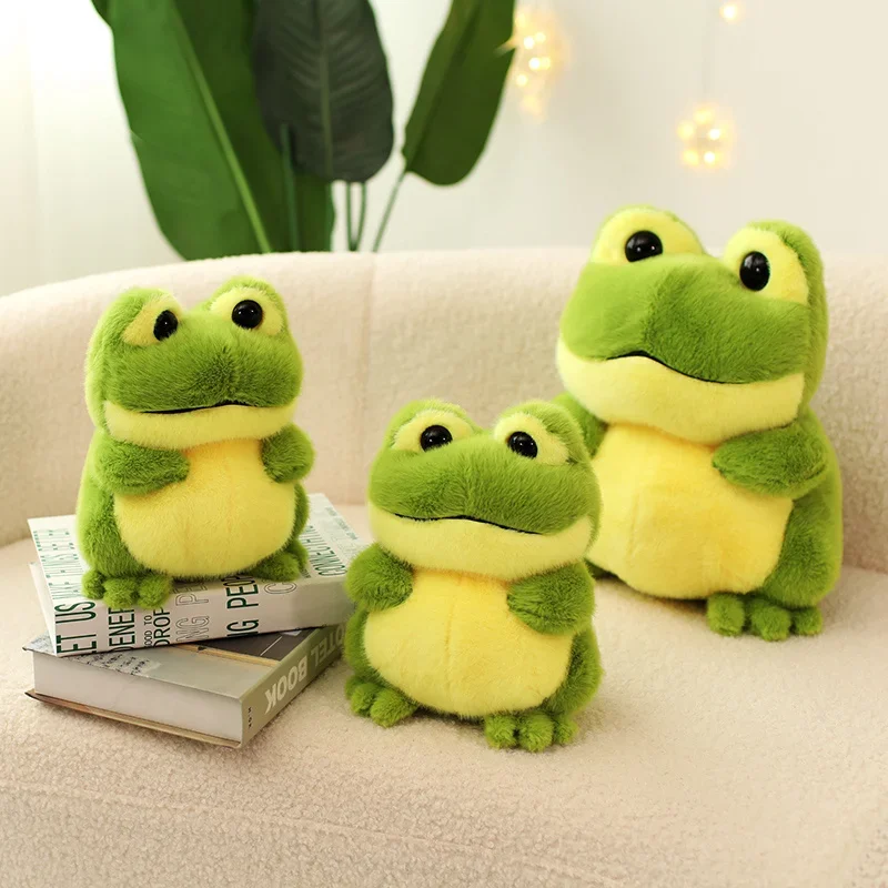 

Adorable Big Eyes Frog Plush Toys Cozy Fluffy Cartoon Frog Doll Cute Children Home Companion Kawaii Desktop Decor Nice Gift