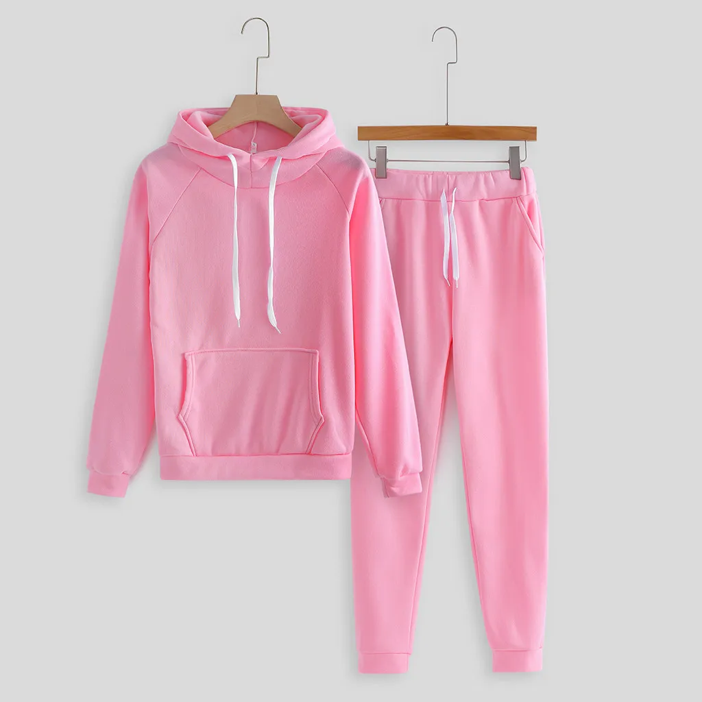 

Women Sets Hoodie+Pants Two-Pieces Casual Solid Color SweatSuit Fashion Sportswear Brand Set Tracksuit Unisex Autumn Sets