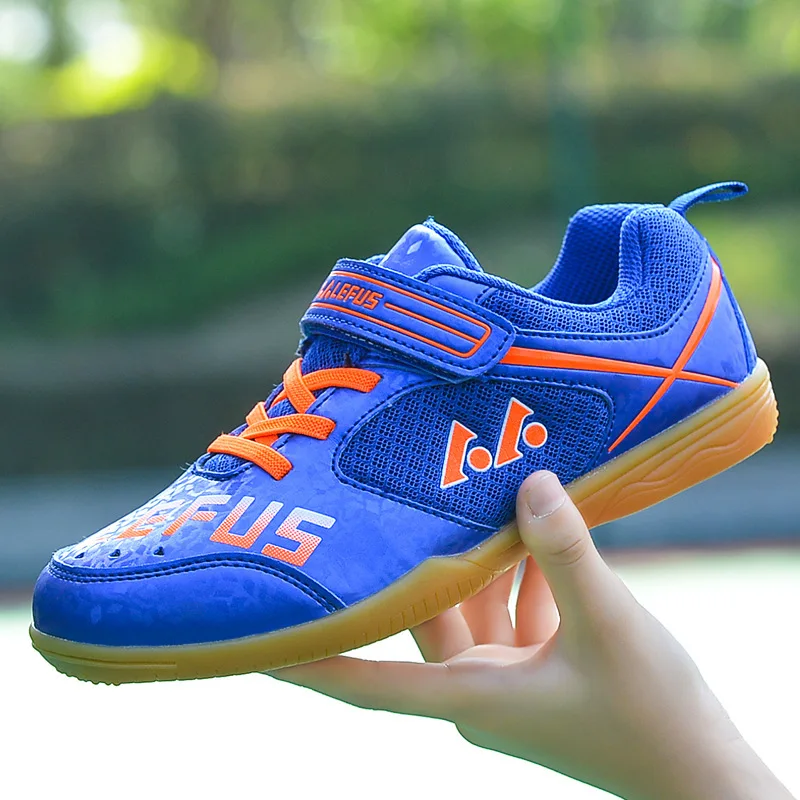 Original LEFUS Kid Small Size Hook Loop Table Tennis Shoes Men Women Outdoor Sport Badminton Sneakers Breathable Cushioning Shoe