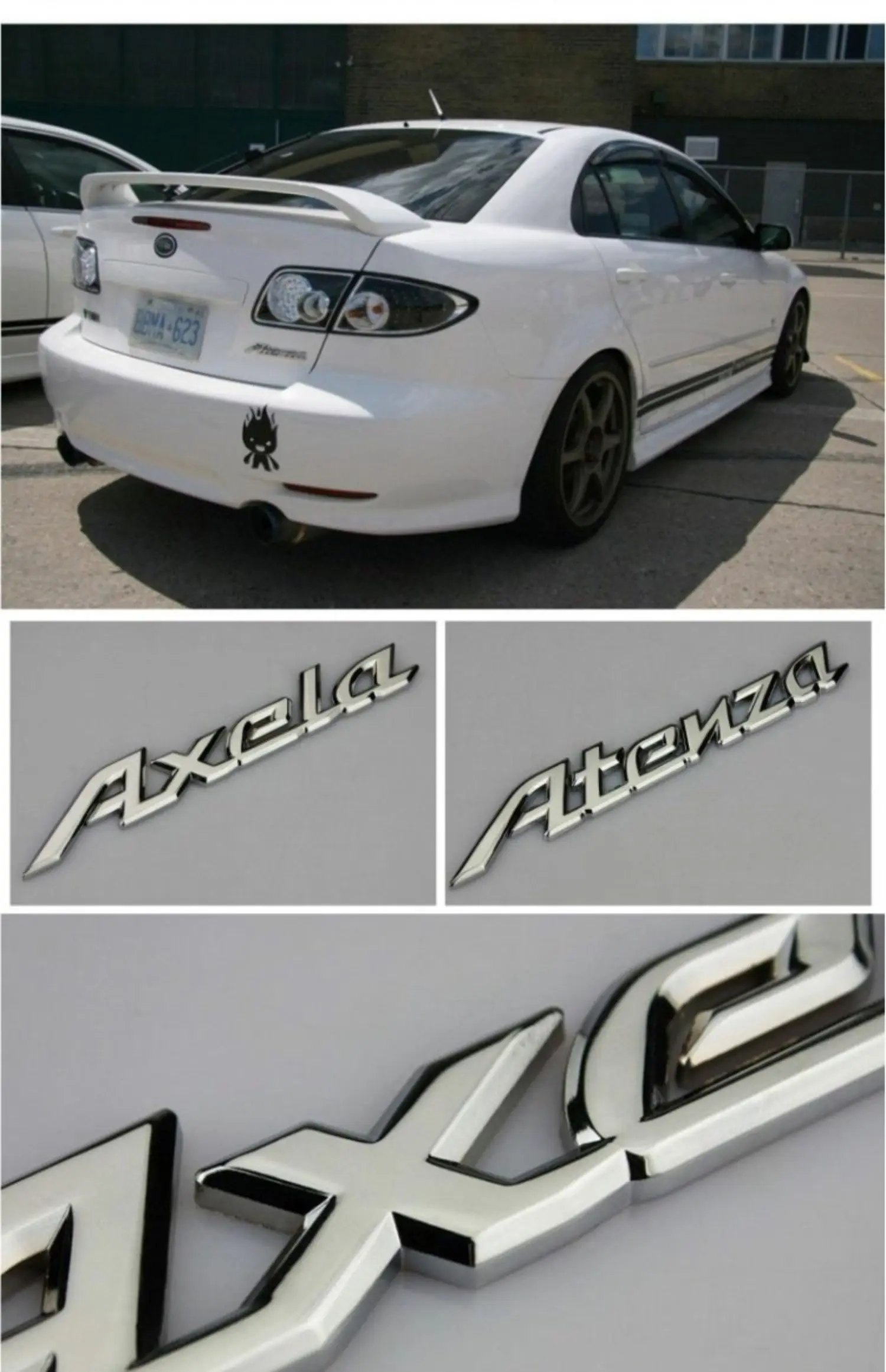 For Mazda Axela CX-4 Atenza refitted Mazdaspeed word mark car Wankel engine tail mark car metal logo sticker