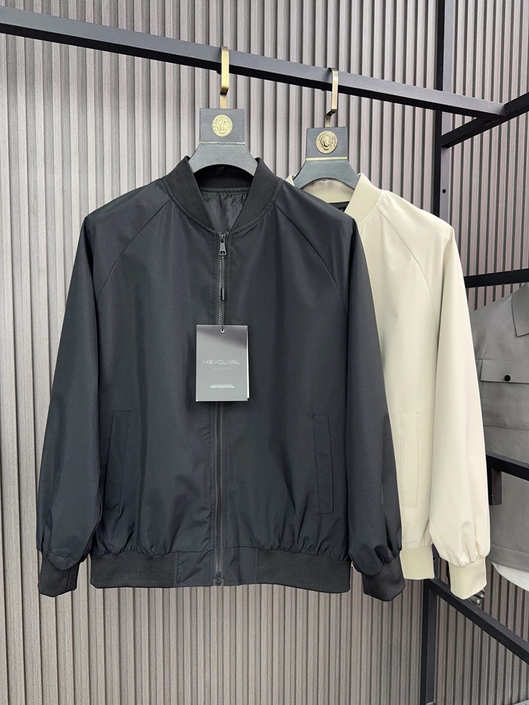 

Svip Men's Slim Fit Casual Jaet Comfortable Stand Collar Spring Autumn Faion Urban Sle Long Sve Regular Length