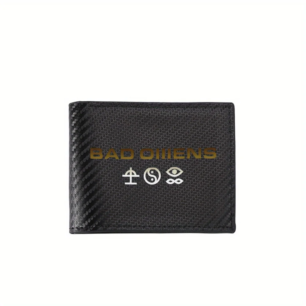 Text and Three Symbols. Yin Yang Eye Men's Wallets Simple Business Modern Stylish Printing Design Gifts For Father Boyfriend Chr