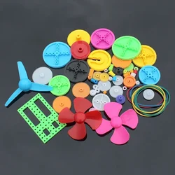 55PCS Color Gear Package Propeller Main Shaft Crown Gear Pulley Plastic  DIY Technology Model Accessories