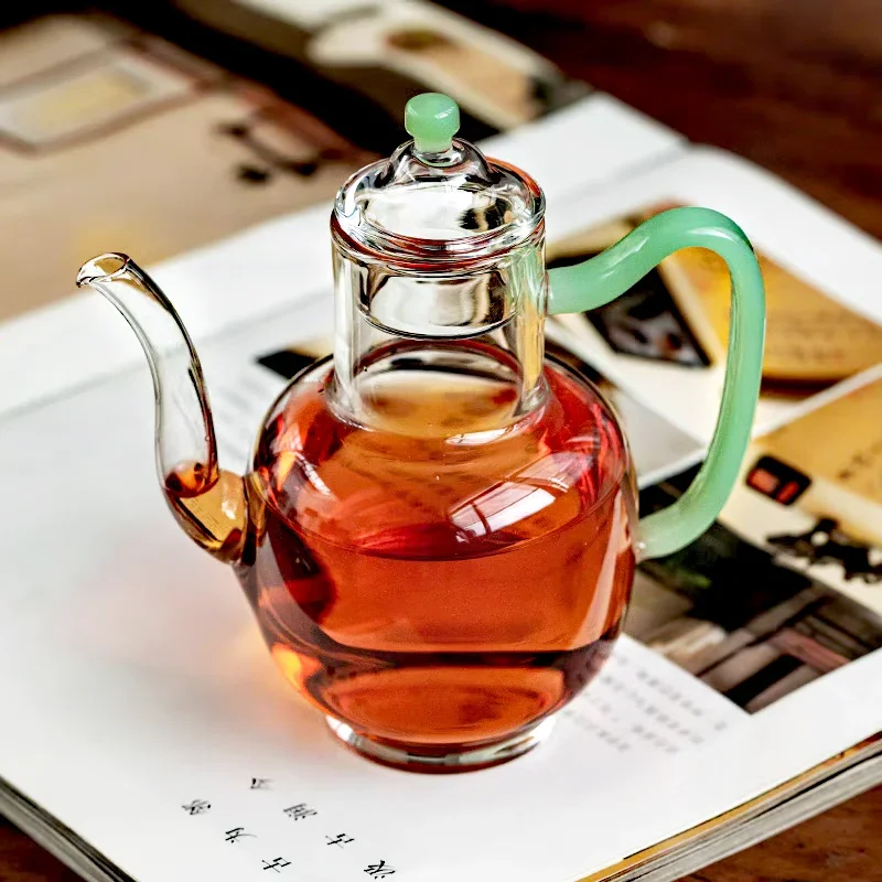 250ml Imitation Song Heat-resistant Glass Teapot With Handle  Tea Ceremony Brewing Green Tea Pot Kung Fu Tea Set Teaware