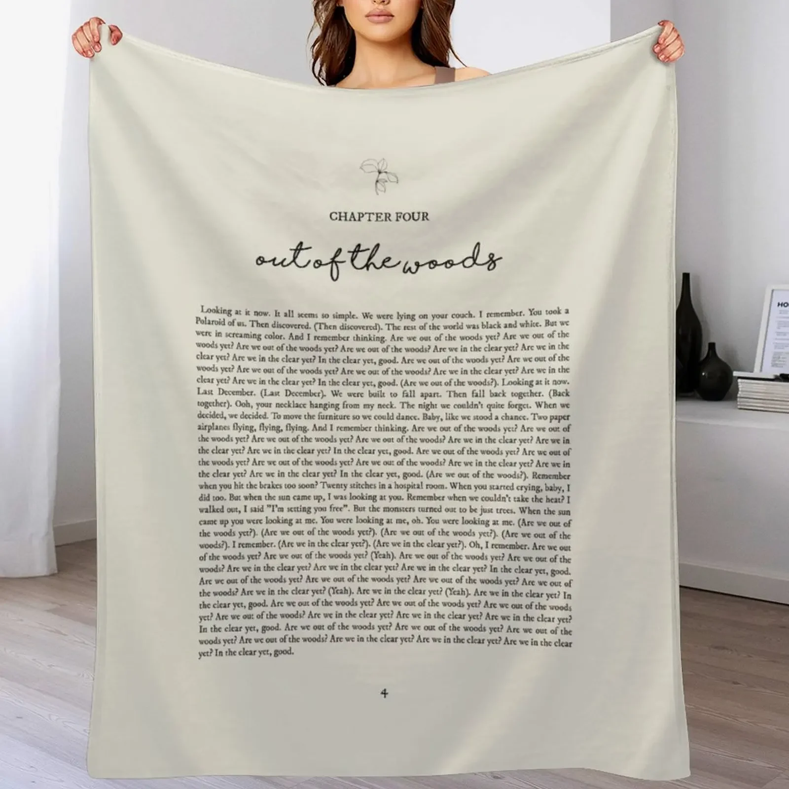 Out Of The Woods Lyrics Throw Blanket Stain Resistant Cozy Warm Blanket