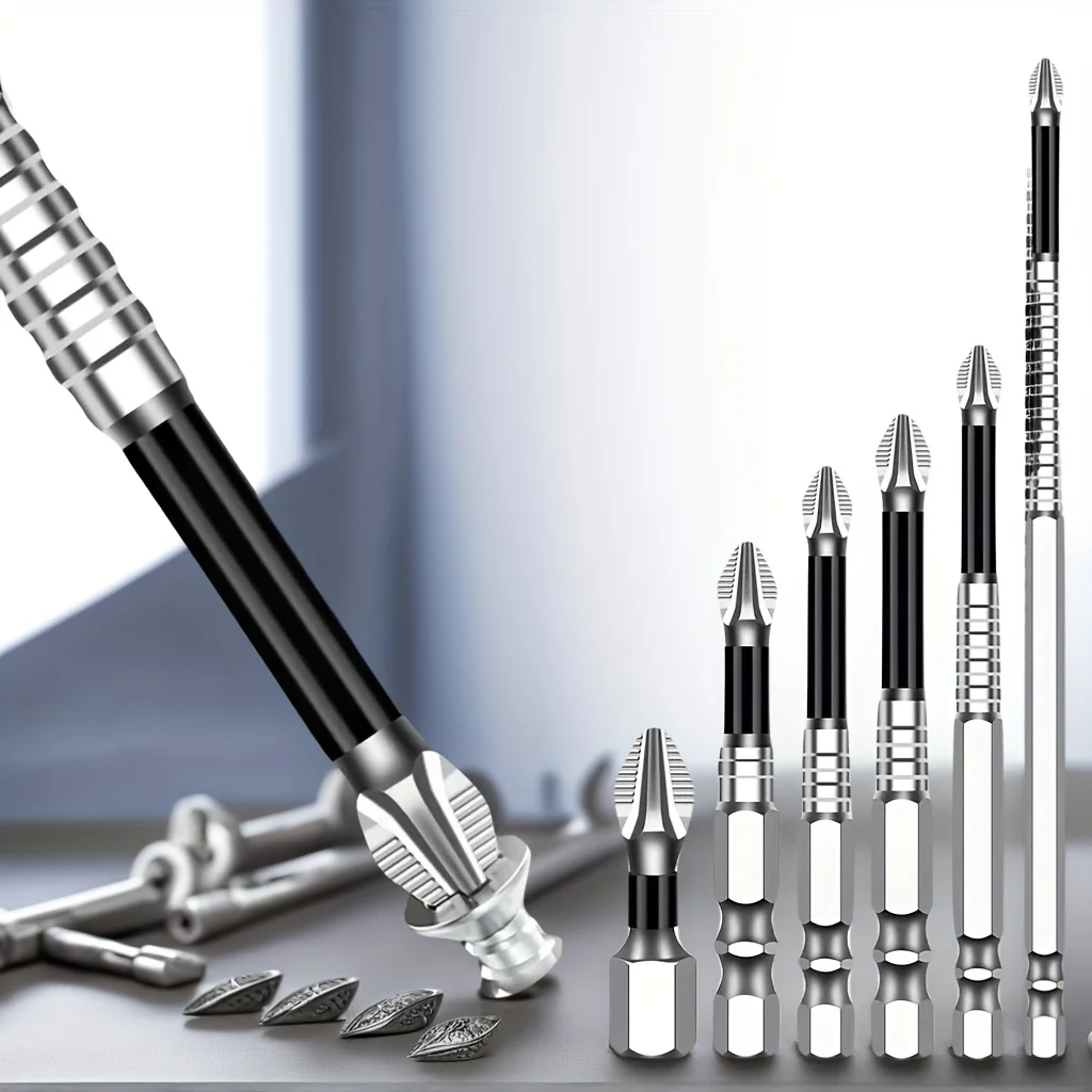 

5pcs K5 Non-slip High Hardness Bit Strong Magnetic Screwdriver Non-slip Cross Head Electric Drill Electric Screwdriver Bit Tool