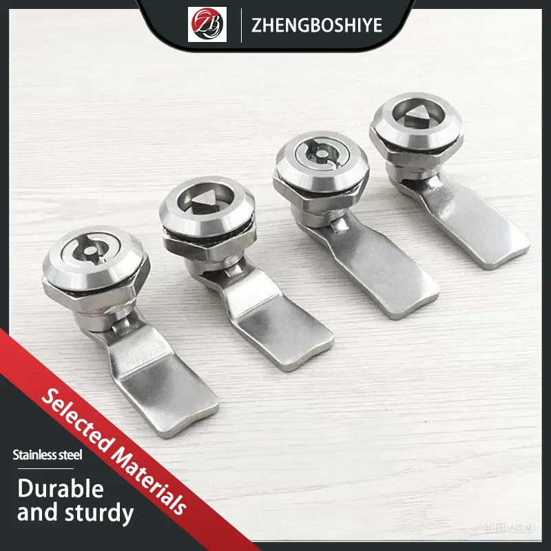 

(2 шт.) Замок-защелка S-образный треугольный из нержавеющей стали 304 для уличных мусорных баков, распределительных коробок, дверей шкафов