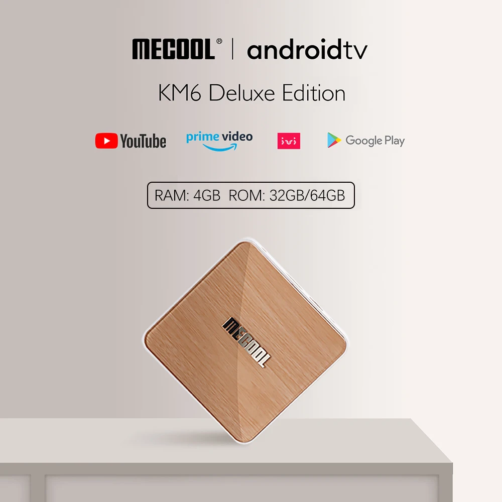 Mecool KM6 Deluxe ATV Amlogic S905X4 Smart Android 10.0 TV Box 4GB RAM 64GB ROM 2.4/5G WiFi BT 4K Android 10 Set top Box