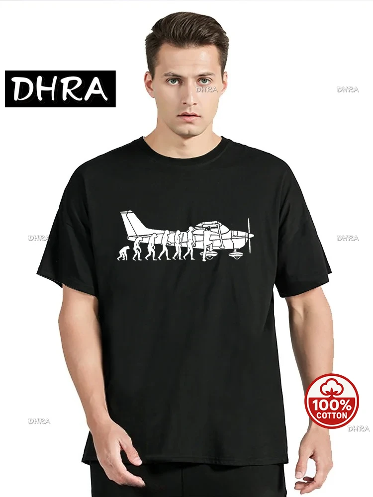 

Evolution Cessna Pilot Flugzeug Мужская одежда Футболка Ropa Hombre Забавная черная хлопковая футболка Air Fly Flug Футболка для фитнеса