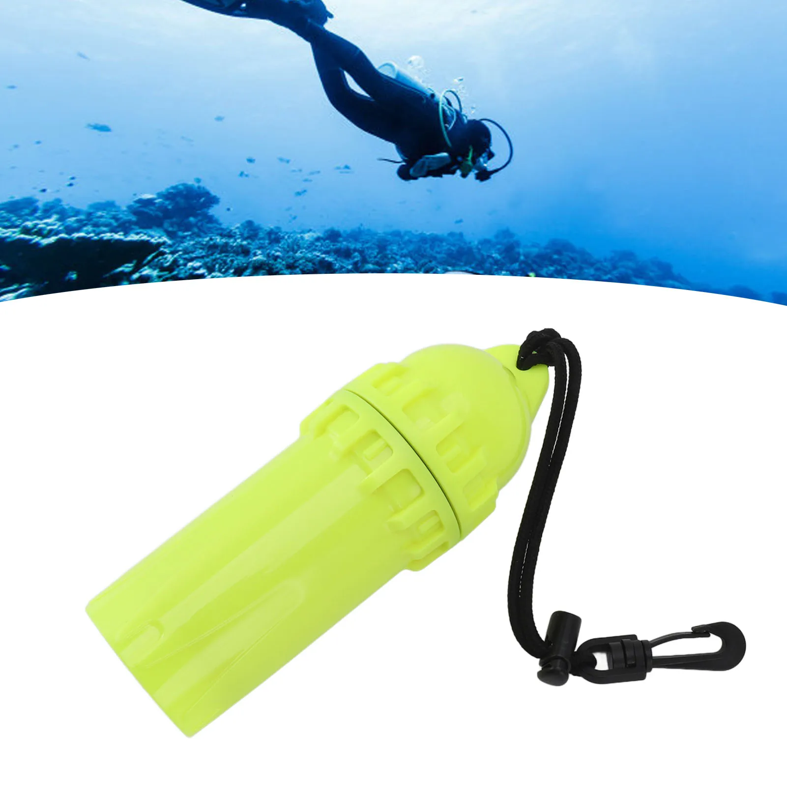 Scuba Diving Snorkeling Dry Box Underwater Waterproof Cylindrical Dry Box With Clip