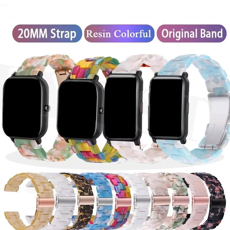 20mm Ersatz Smartwatch Handgelenk Strap Für Xiaomi Amazfit GTS 3 GTS 4 Harz Armband GTR 42MM Bip 3 GTS2 GTS4 Mini Armband