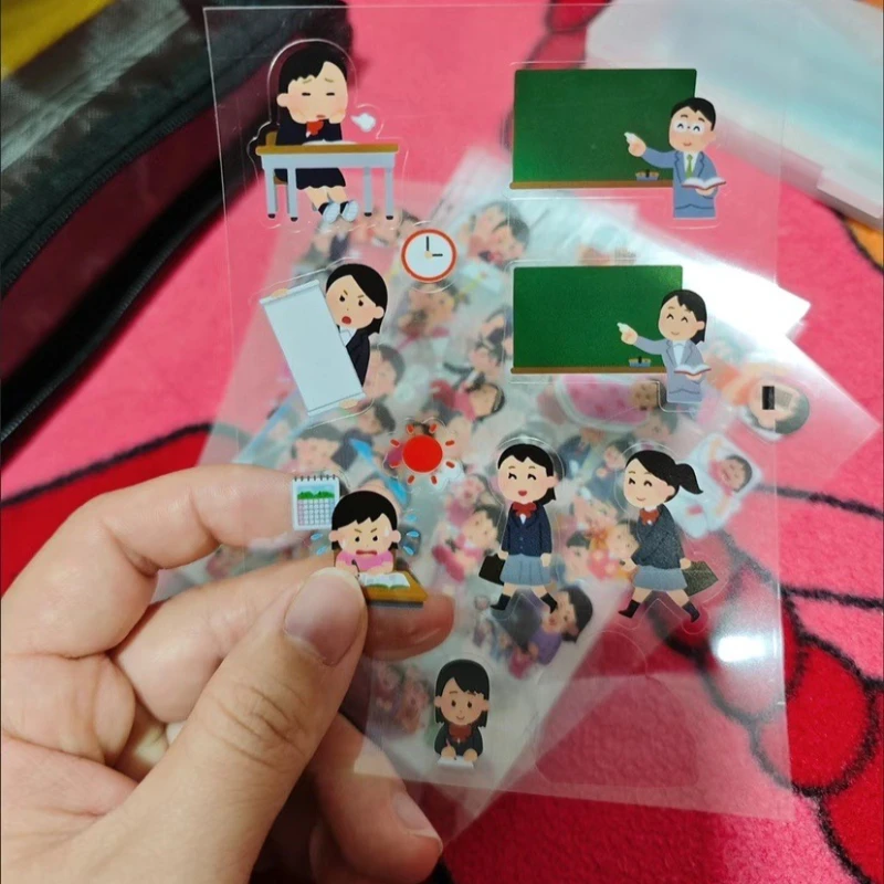 10 Sheet Transparent Die-Cut Kawaii Japanese Cartoon Character Stickers for Journal Diary DIY Craft School Stationery Decoration