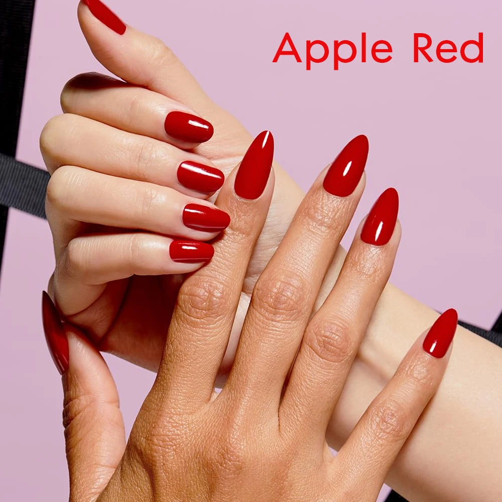 Tinovo Uno Smalto per unghie rosso mela Super Shine Rinforzo per unghie normale Indurente Asciugatura rapida Riparazione manicure Unghie sottili e danneggiate