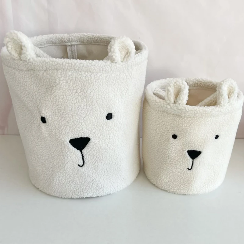 Folding Storage Basket for Children\'s Room, Cute Teddy Bear, Laundry Toys, Soft, Sherpa Sundries, Storage Bag Organizer