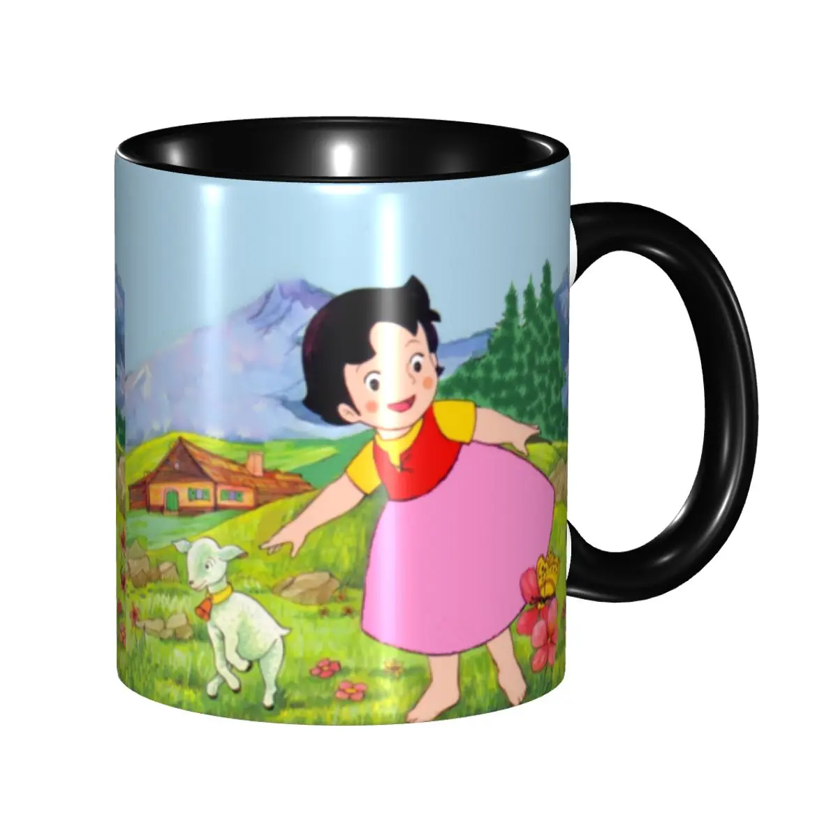 

Customized Alps Mountain Girl Happy Heidi Coffee Mugs DIY Ceramic Milk Tea Cups
