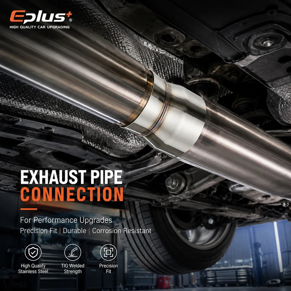EPLUS Auspuffrohr-Reduzieradapter Edelstahl Universeller Gerader Anschluss für Auto- und Motorrad-Auspuffsysteme – Detail 6