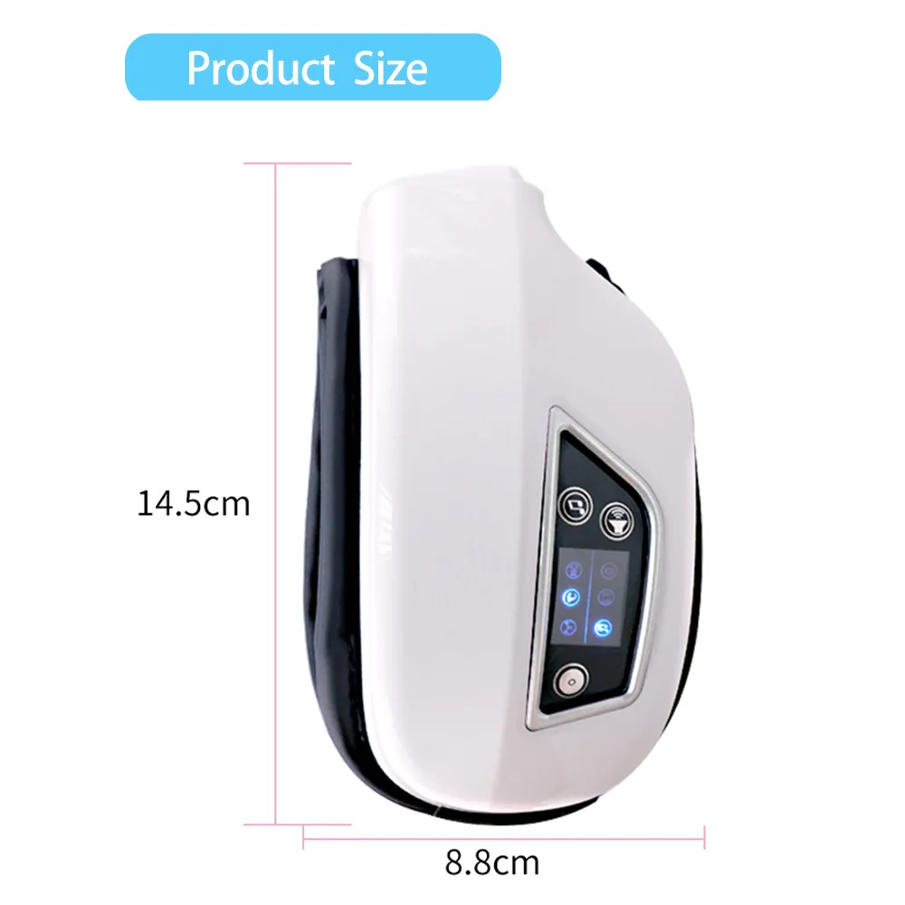 Nieuw ontwerp Warm kompres Muziek Siliconen Trillingsmassagekoppen Oogzorg Slim elektrisch ritme Oogmassageapparaat