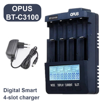 OPUS C3100 LCD Smart Battery Charger For Li-ion NiCd NiMH AA AAA 10440 14500 18650 LiFePO Rechargeable 1.2V Batteries