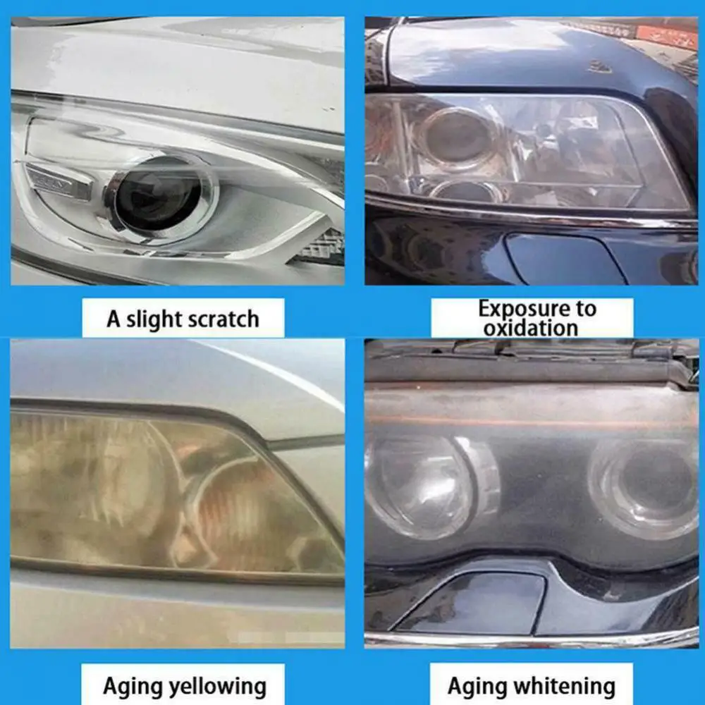 Car Headlight Restoration Kit Headlamp Scratch Remover Repair Refurbish Long Lasting UV Protection Car Polish Liquid Cleaners