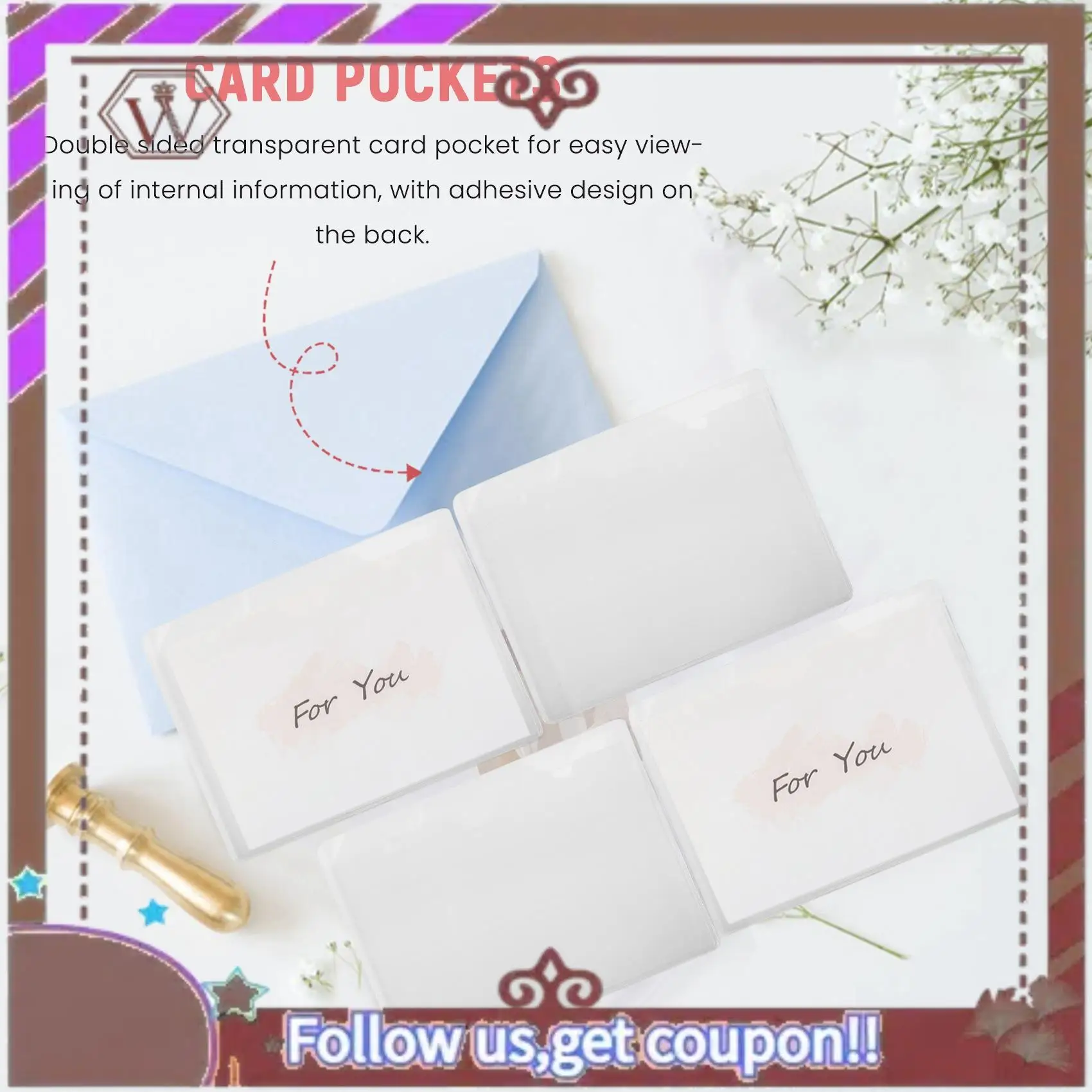 أحدث 60 حزمة 3.5X4.7 بوصة حامل ملصقات ذاتي اللصق جيوب بطاقة حامل التسمية حامل بطاقة المكتبة البلاستيكية الشفافة