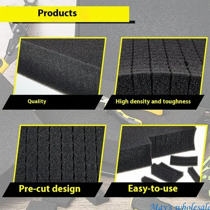 4Pcs Pick Apart Foam Insert Pluck Foam Sheet Foam Foam for Board Case Storage Drawer Toolbox Foam Inserts Organizers 448A