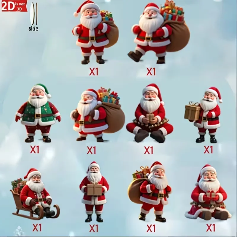 10 تعليقات مزخرفة خشبية مبتكرة ولطيفة على شكل سانتا كلوز، مثالية لجو احتفالي لأشجار عيد الميلاد #1