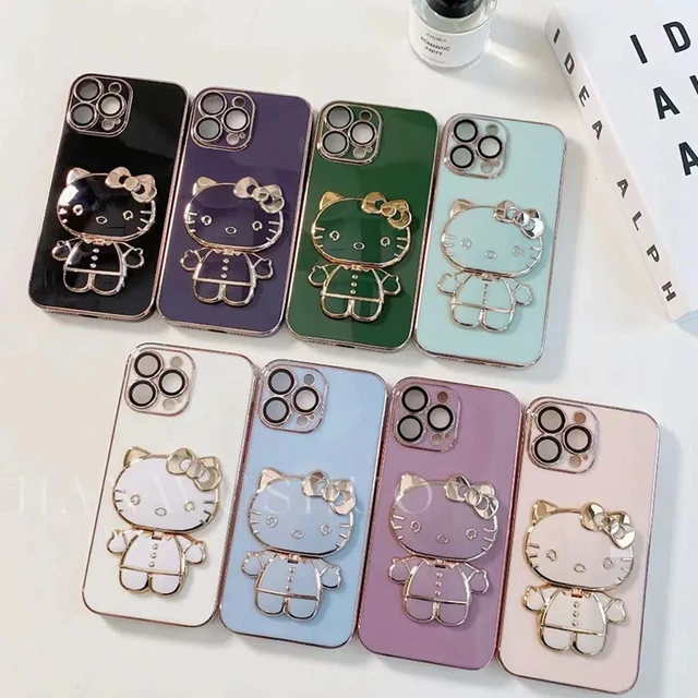 スマートフォンケース,ミラー付き,フラップ付き,3D sanrio Hello Kitty,iPhone 15, 14, 13, 12, 11 pro  max,x,xr,xs,max,7,8用 - AliExpress