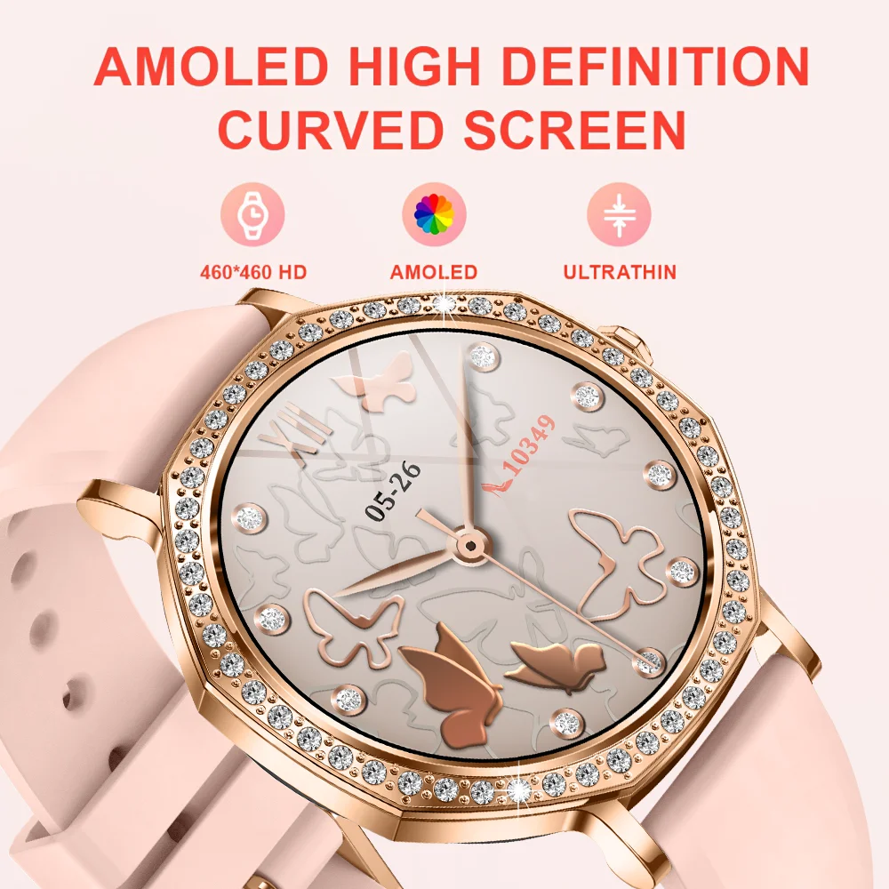 Smartwatch z funkcją połączeń Bluetooth, zegarek z własnymi tarczami dla kobiet i mężczyzn, sportowy tracker fitness, smartwatch z pomiarem tętna dla Androida i iOS.