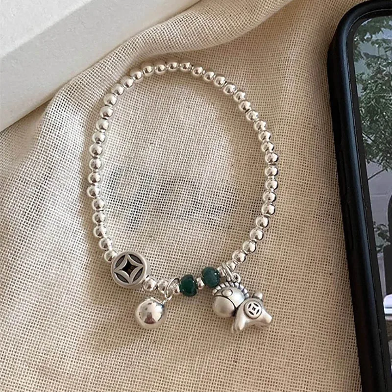 Foxanry Silver Color Good Luck Horse Bracelets For Women Chinese Style Creative Simple Trendy Personality Birthday Jewelry Gifts