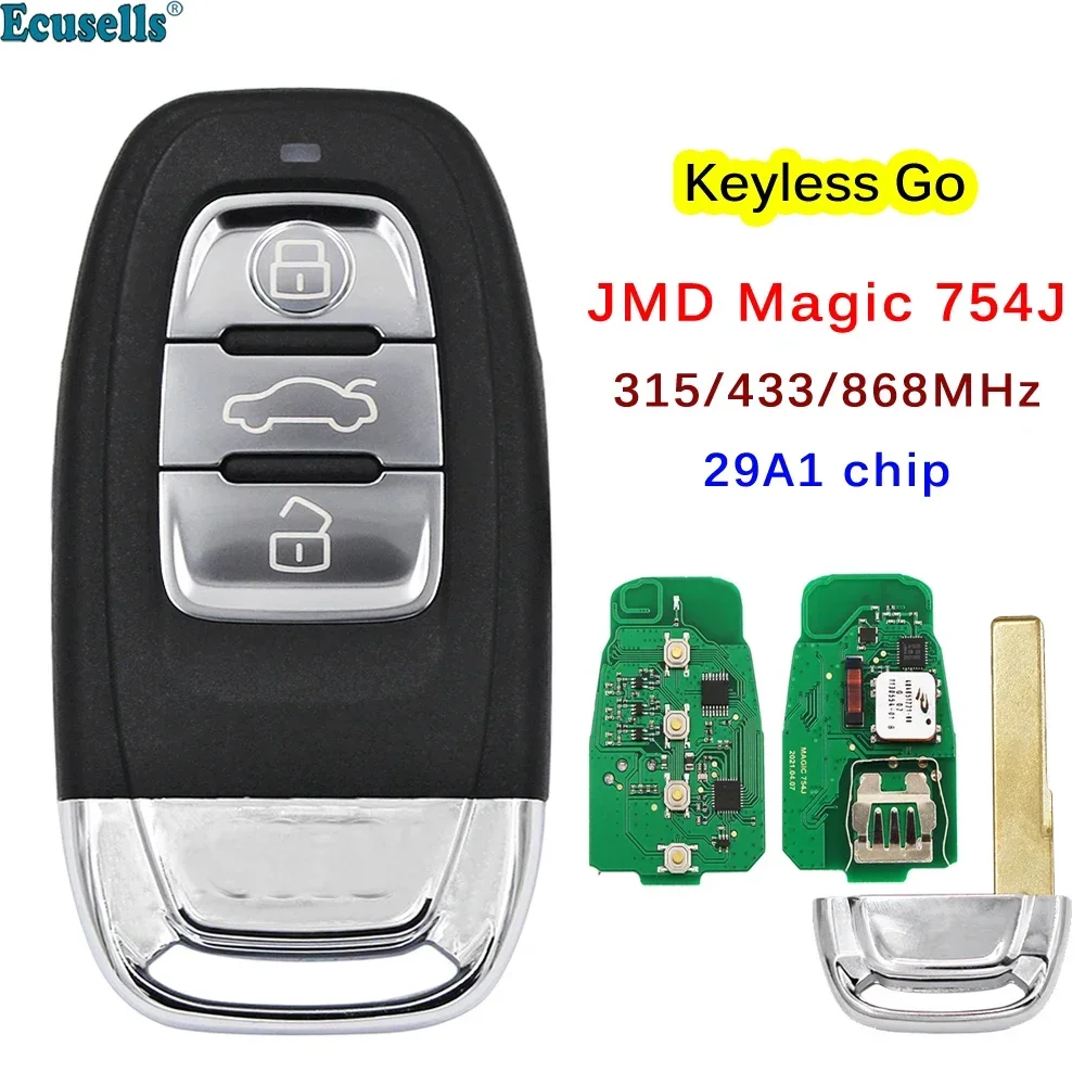 

3 Button Smart Remote Key Keyless Go 315MHz 433MHZ 868MHz for Audi Q5 A4L A5 A6 A7 A8 RS4 RS5 S4 S5 8T0 959 754J /8T0 959 754 J