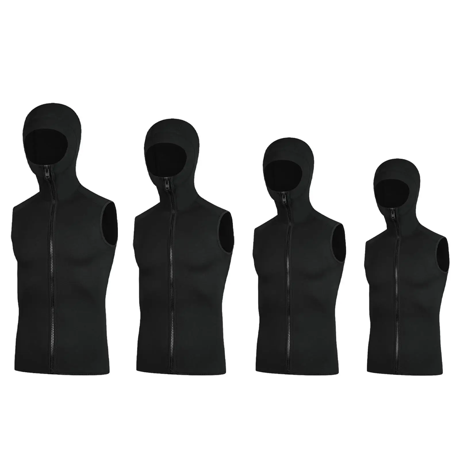 Neoprene Vest 3mm Wetsuit Top Sleeveless Surf Suit Front Zipper for Snorkeling and Water Activities