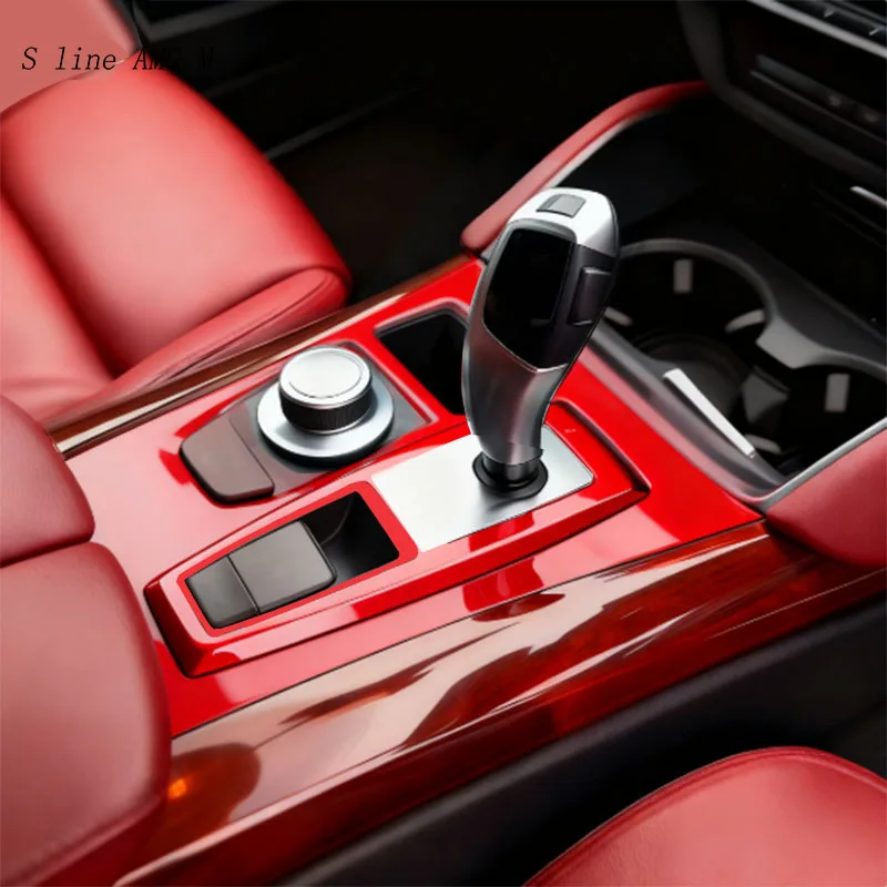 

Car styling Center Console Gear Shifter Multimedia Panel Trim Cover sticker For BMW X5 X6 E70 E71 2008-2014 RHD Right Hand Drive