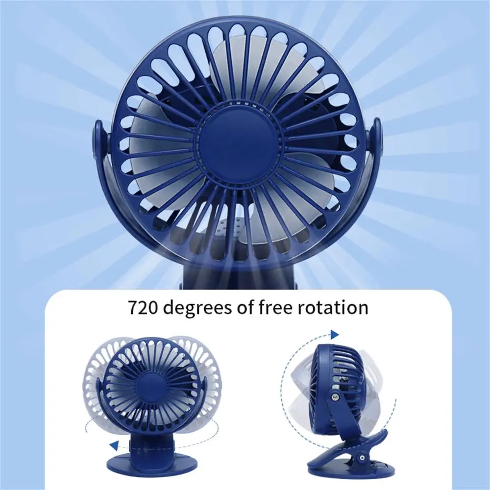 Miniventilador portátil con Clip para el hogar y la Oficina, dispositivo eléctrico de refrigeración con rotación de 360 °, ajustable, para dormitorio de estudiantes