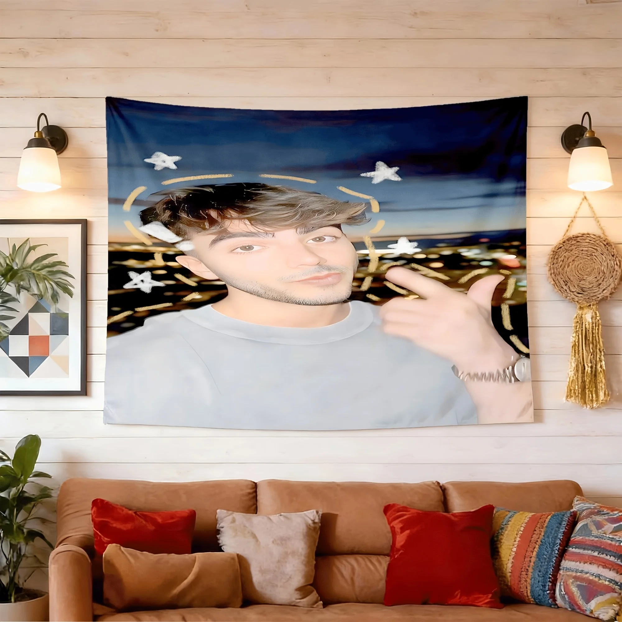 A Peach Skin Wall Tapestry in The Style of Fede Vigevani, Perfect for Decorating Living Rooms, Bedrooms, Offices, Family Rooms, And Party Backgrounds