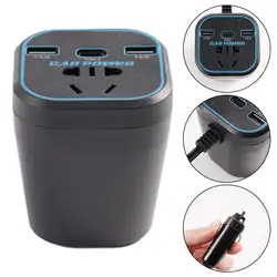 12V/24V To 220V Car Multifunctional Charger For Laptop Tablet Camera MAX 200W Car Power Inverter Fast Charging Type-C Charger