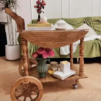 Vintage large wooden Cavered spindle cabinet support bridge column applique pumpkin pillar wine fence home decoration accessories