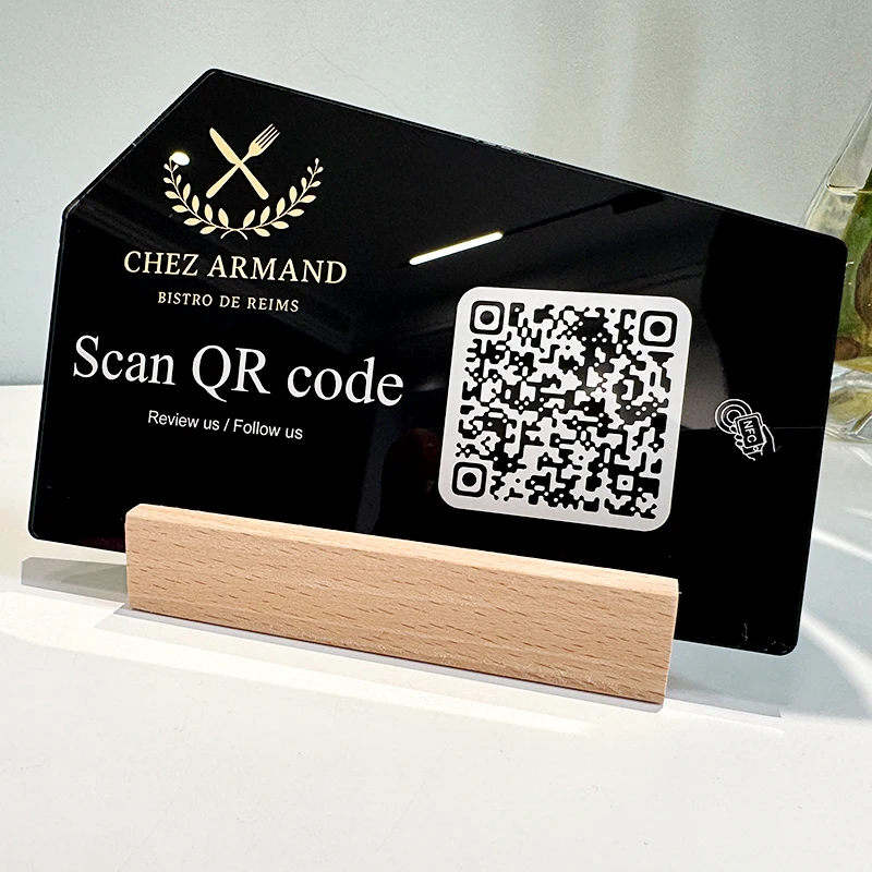QR Code Sign for Business Customized  Google Review NFC Sign Custom Social Media Display Durable Decorative Plate for Shop
