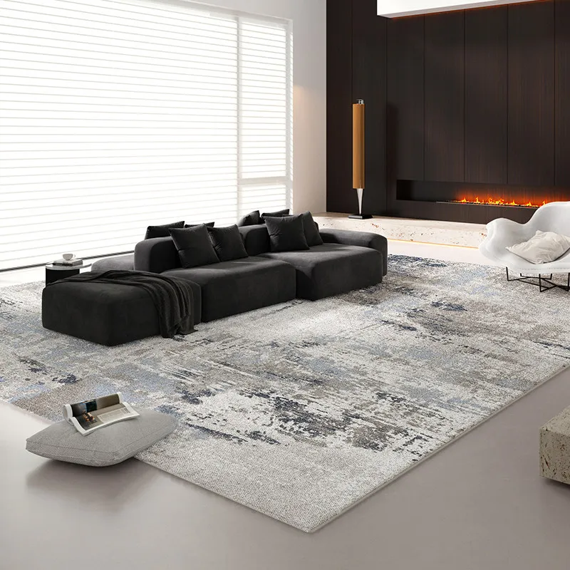 Minimalist Carpets for Living Room Light Luxury Bedroom Decor Carpet Gray Art Large Area Rug Fluffy Soft Home Plush Floor Mat