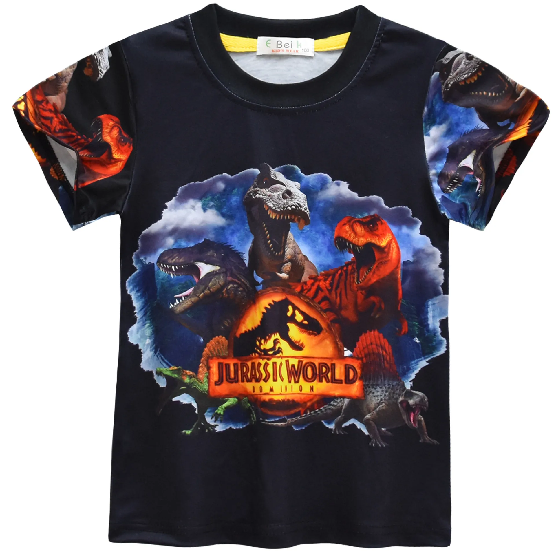 Jurassic World Children's Summer New Fashion High-quality Boy Short-sleeved T-shirt Shorts Set