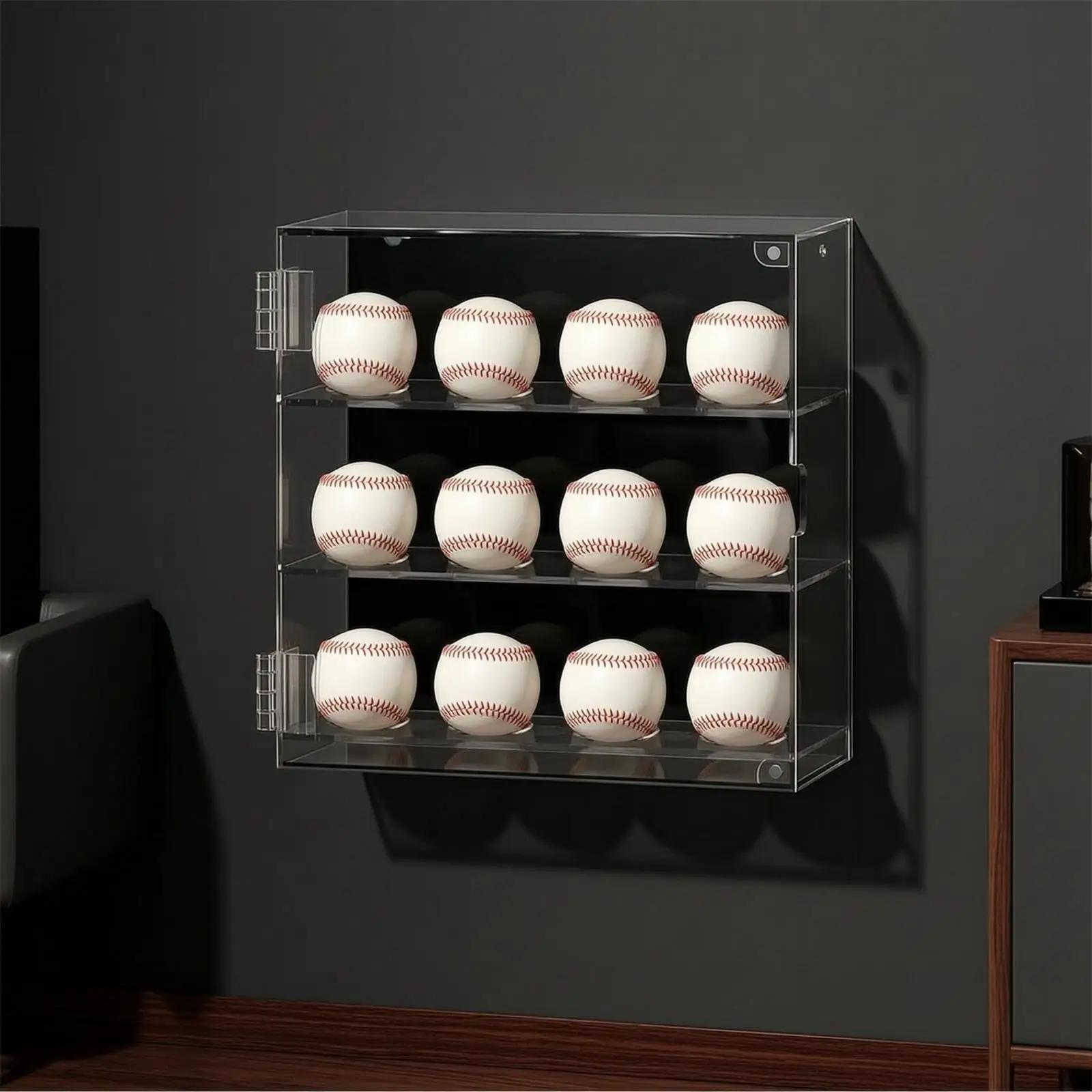 Baseball Display Case with Attractive Cover Clear Organizer Lightweight view 5