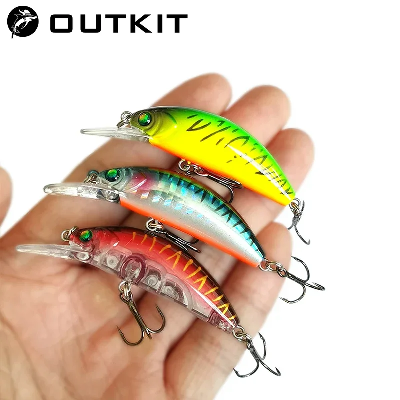 

OUTKIT 2022 NEW Arrive Deep Water Small Lures Fishing Lure 4.7g 45mm Floating Minnow Mini Hard Bait For Perch Trout Bass