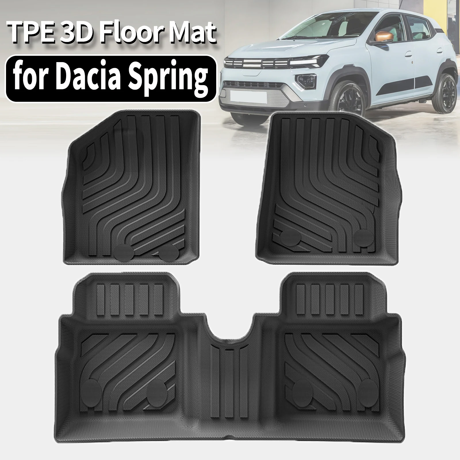 

Водонепроницаемые нескользящие автомобильные коврики из TPE для Dacia Spring EV 2021-2023, Renault City K-ZE, Renault Kwid E-Tech