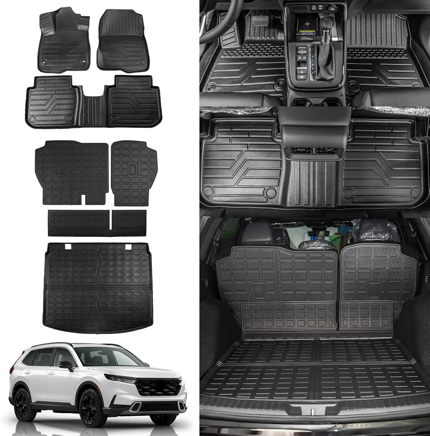 

Floor Mats for 2023-2025 Honda CRV Hybrid & Gas, Cargo Liner Trunk Mat Back Seat Cover Accessories