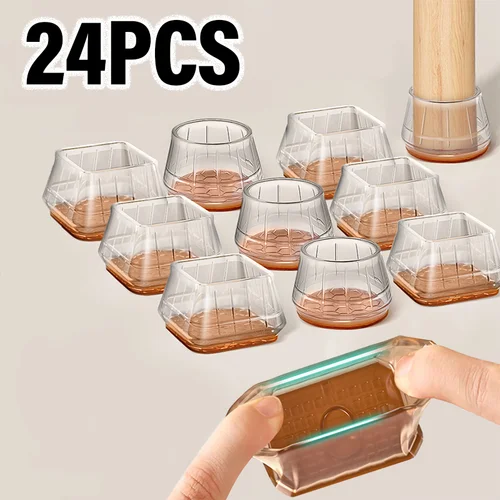 Imagen 1 del producto Protector de suelo para patas de silla gruesa, almohadillas antideslizantes de silicona para muebles, cubierta para patas de mesa resistente al desgaste, Protector de suelo a prueba de arañazos