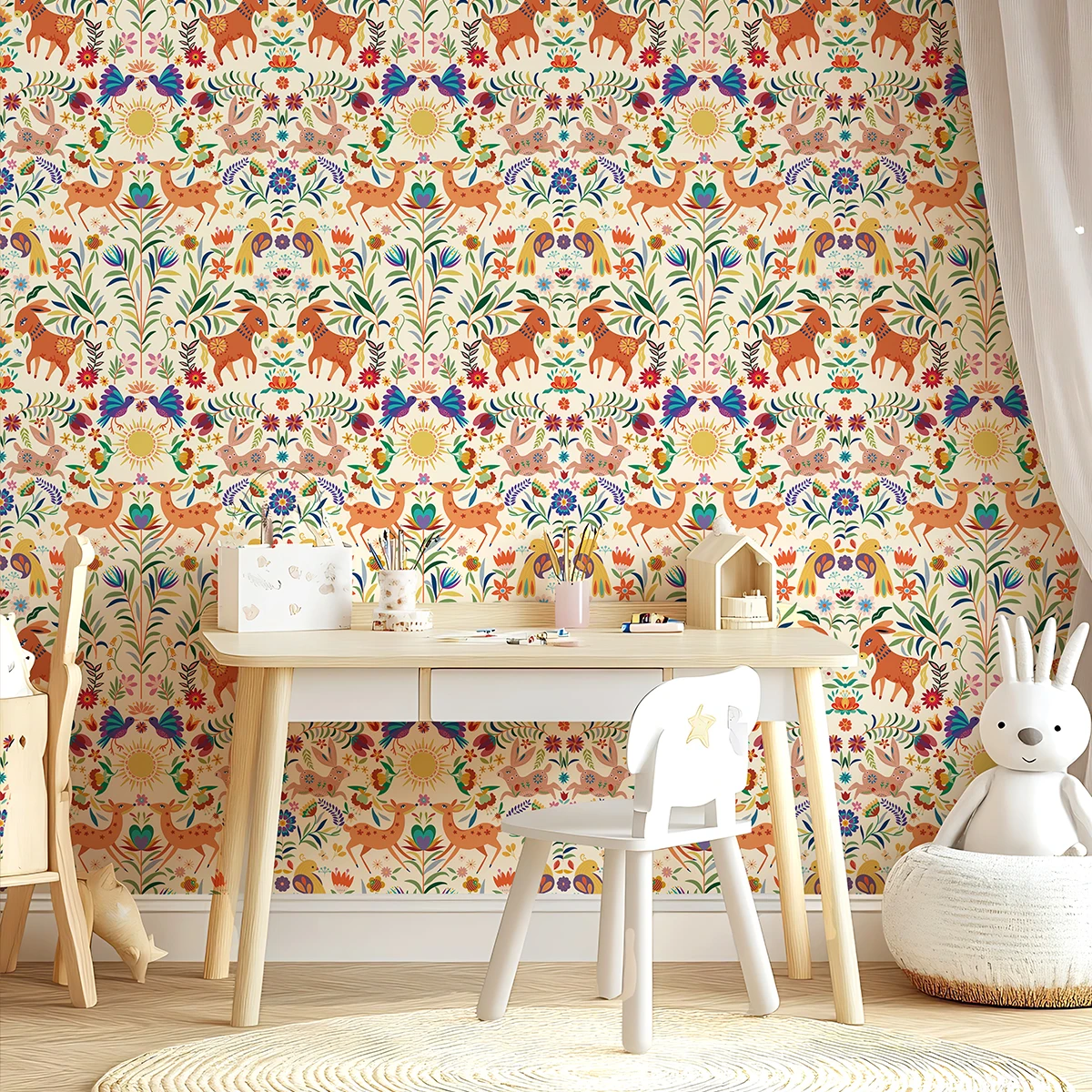 Retro Floral PVC Wallpaper Vintage Flower Waterproof Wall Decor Removable Furniture Cabinet Contact Paper