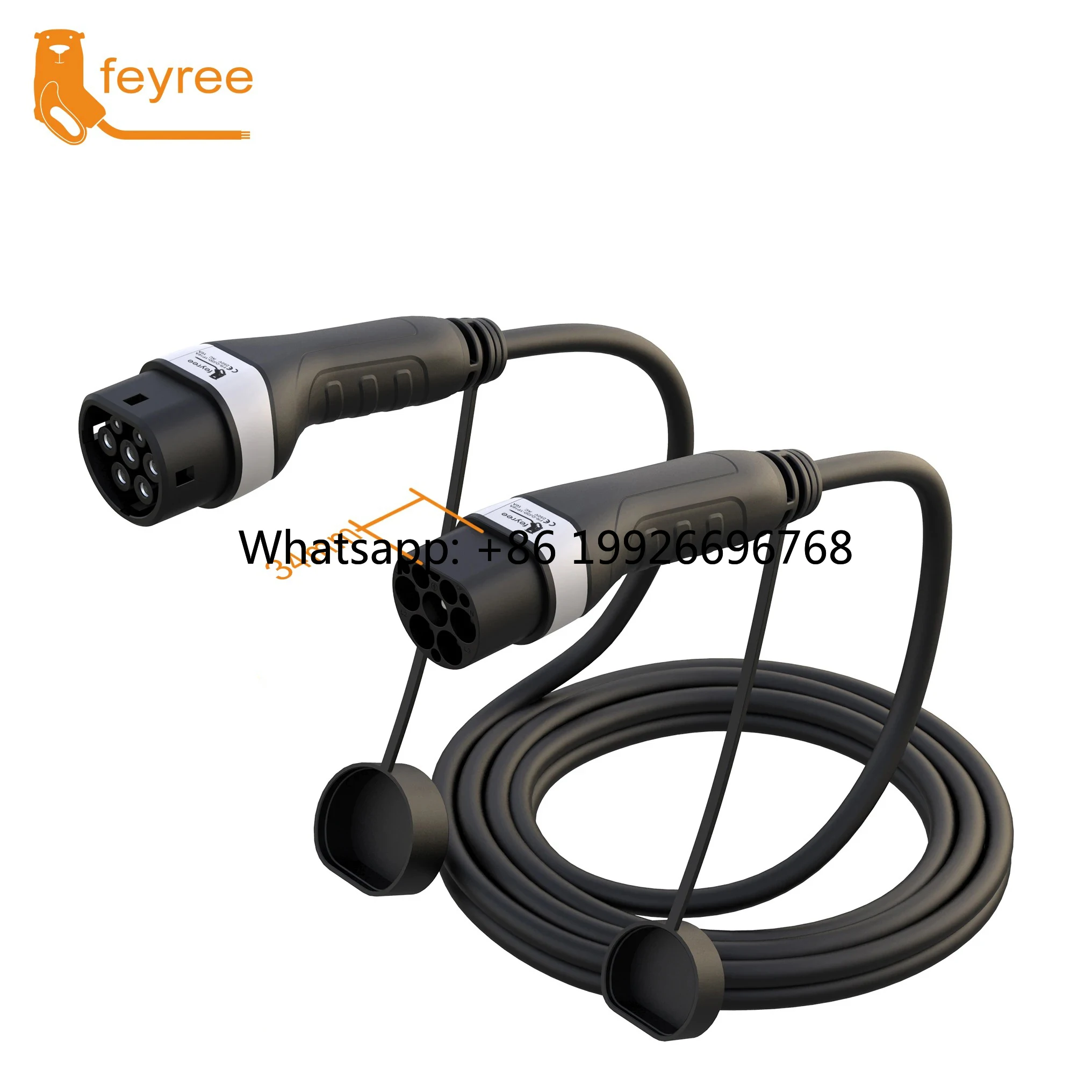 

Feyree Portable EV Charging Extension Cable 16A/32A Single Three Phase Electric Vehicle Cord 5M Type 2 EVSE Charging Station