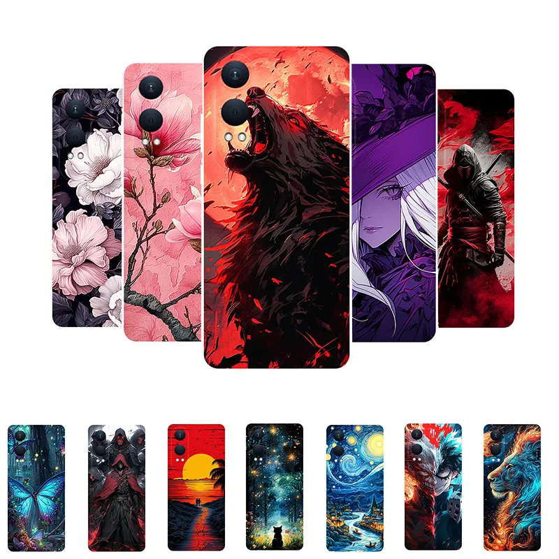 For Oneplus Nord CE4 Lite Case Flowers Wolf Soft Silicone Phone Cover for One Plus Nord CE4 Lite Coque CE4Lite Shockproof Funda