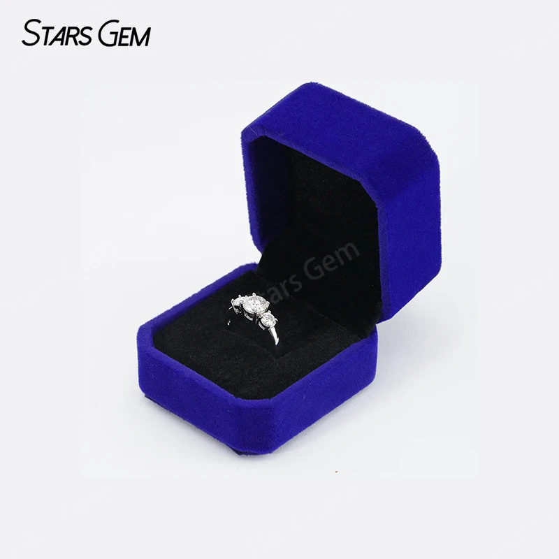 S925 Moissanite Sterling Ring Brilliant Cut Moissanite Ring Three Stone Fashion Engagement Ring